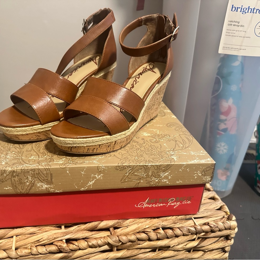 American Rag Tan Wedge Sandals